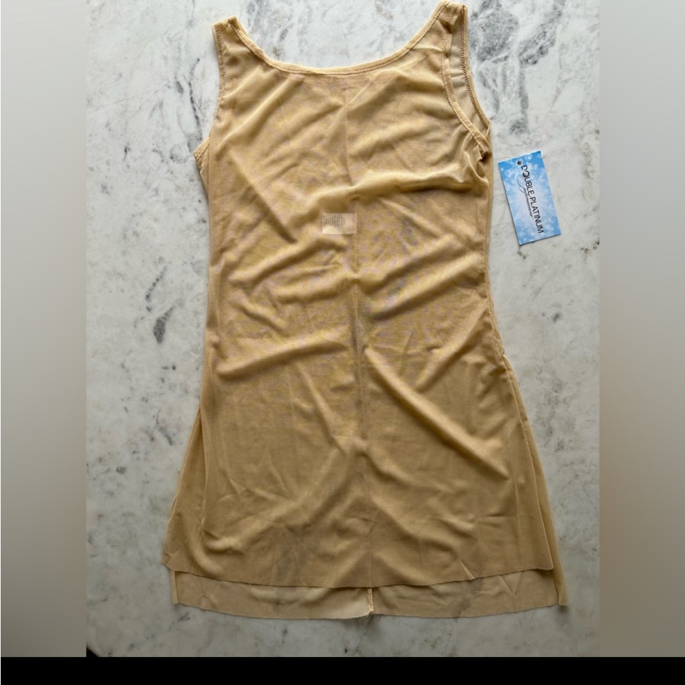 Nude mesh tunic with boatneck. NWT Size Small
